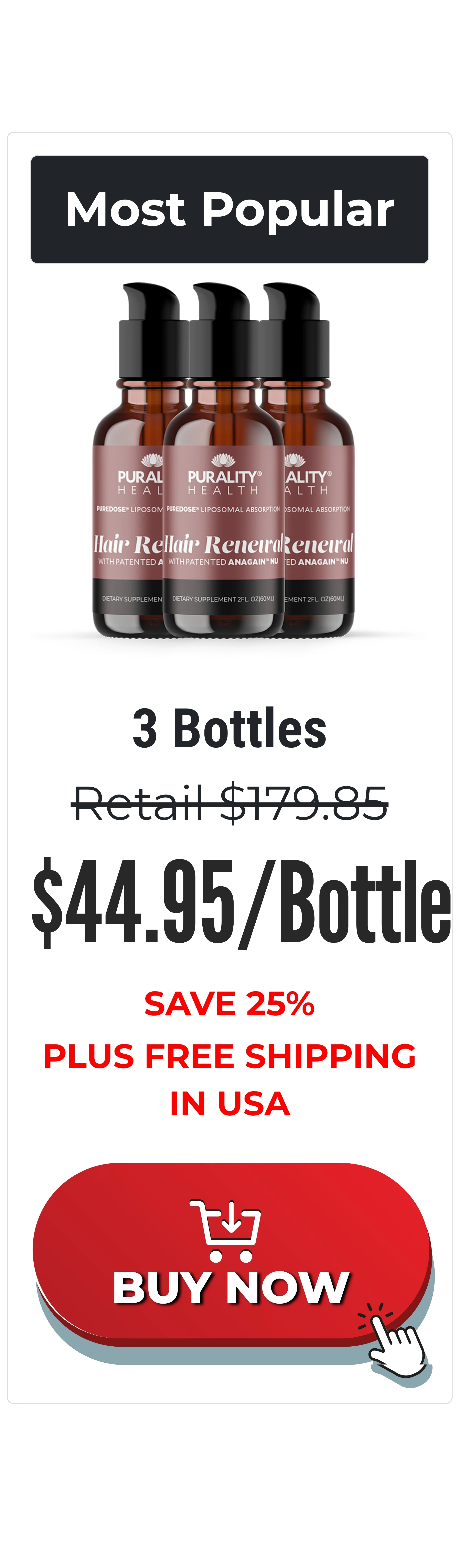 Liposomal Hair Renewal™ 3 bottles pricing